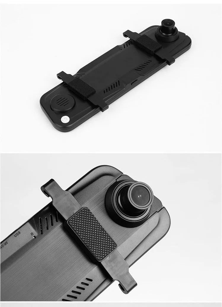10-inch touchscreen car dashboard camera with front and rear dual-lens 1080p recording system
