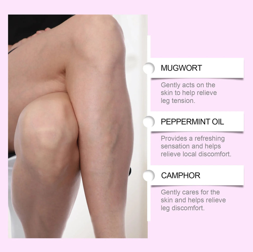 Pack of 12 plant-based leg care patches for muscle relief and circulation.