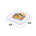 Inflatable ice bar with cup holders and yellow ice bucket for party drink service