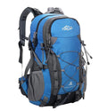 Green leisure sports backpack showing 32cm width, 50cm height dimensions with polyester construction for outdoor activities