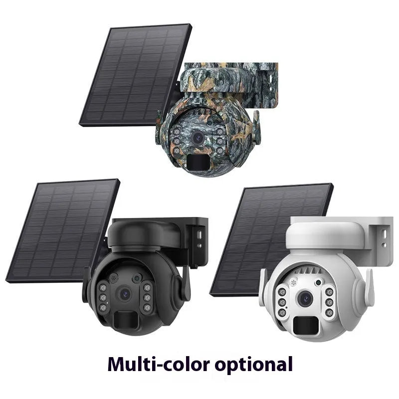 Q55 solar security camera in camouflage finish with 3 million pixel HD and full colour night vision for outdoor monitoring