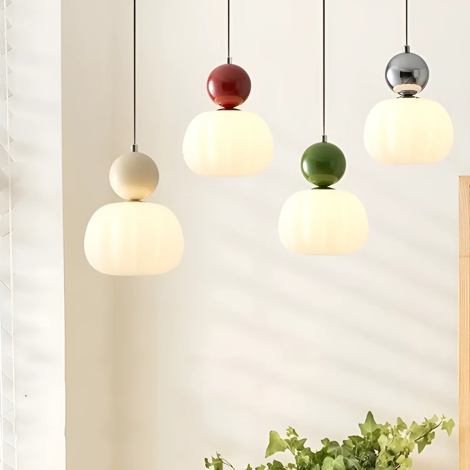 Nordic style pumpkin chandelier with alloy construction for bedroom ceiling mounting