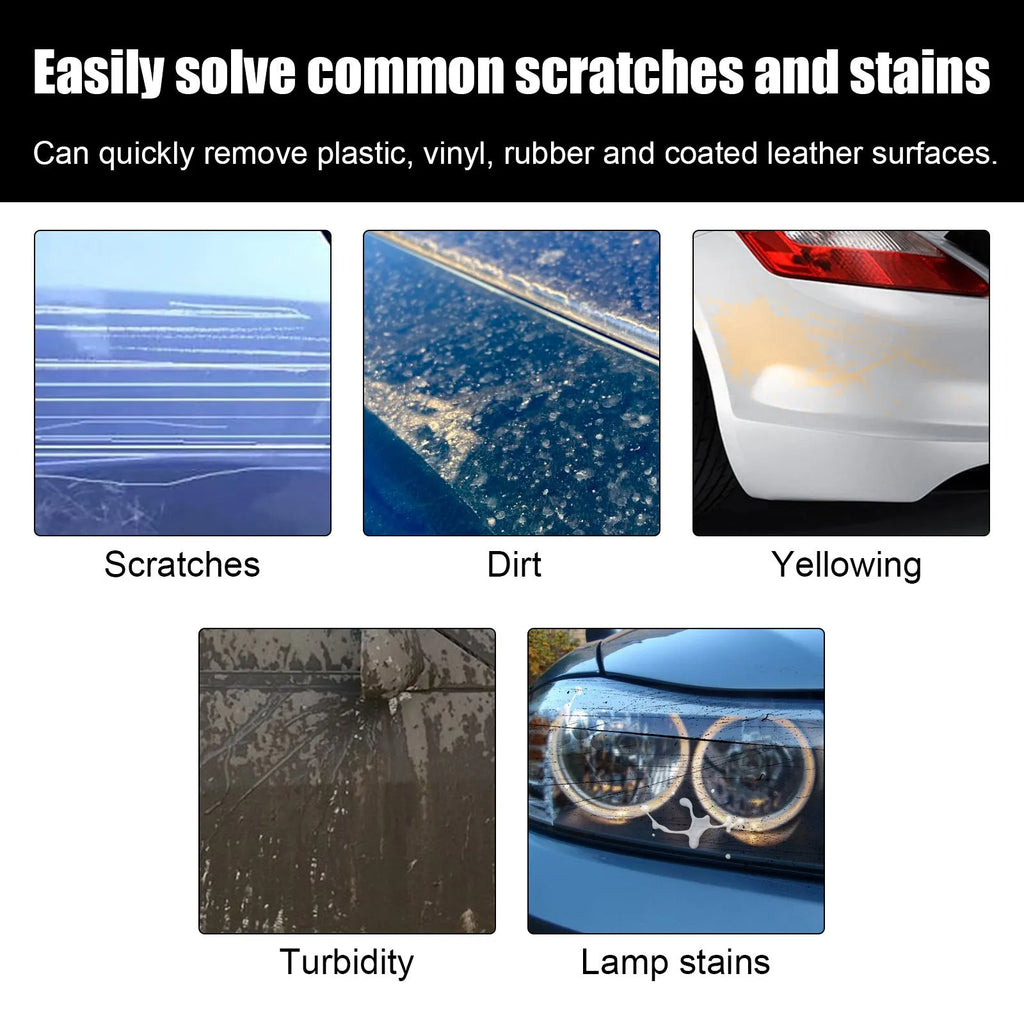 Car scratch repair cream tube and sponge for automotive paint renovation