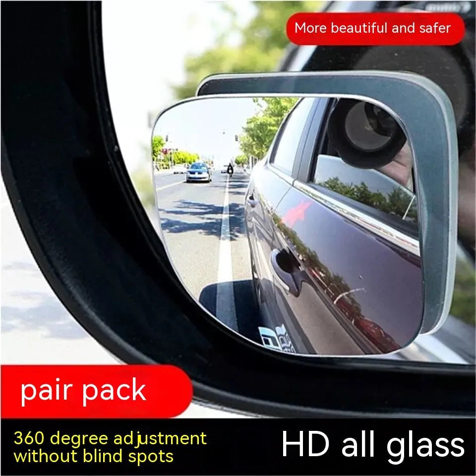 White no-edge glass car rearview mirror with 360-degree adjustment for blind spot visibility