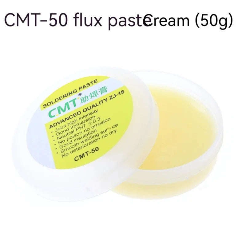 CMT series soldering flux paste in 50g or 85g formats for electric soldering irons