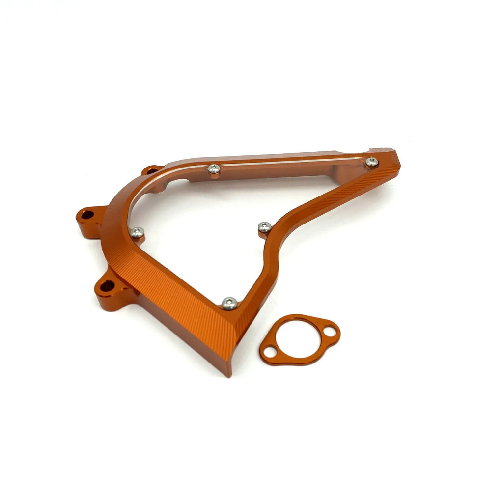 KTM Duke motorcycle replacement chain cover in black or orange for 2017-2020 models