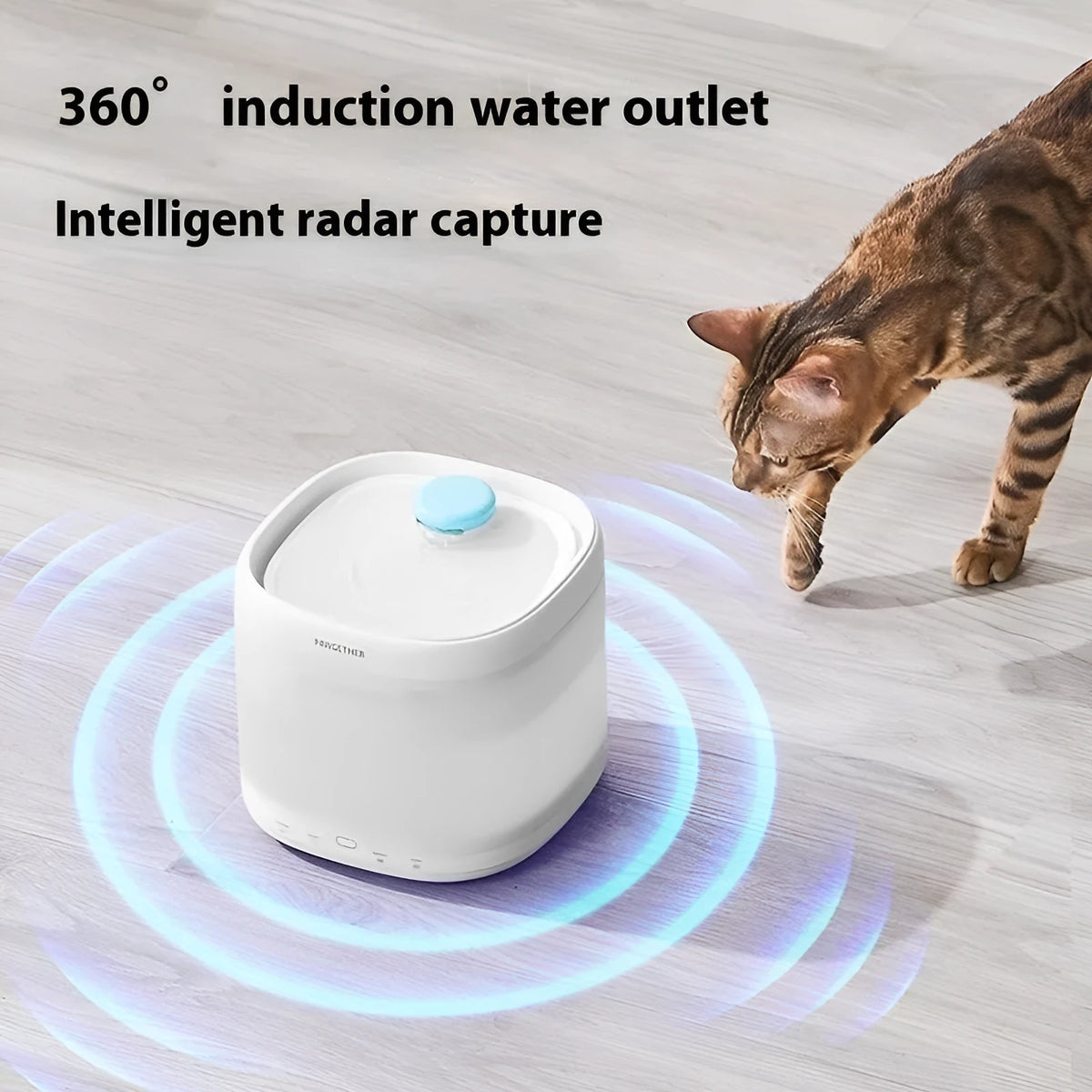 Automatic cat water dispenser dual wireless drinking fountain for small to big cats