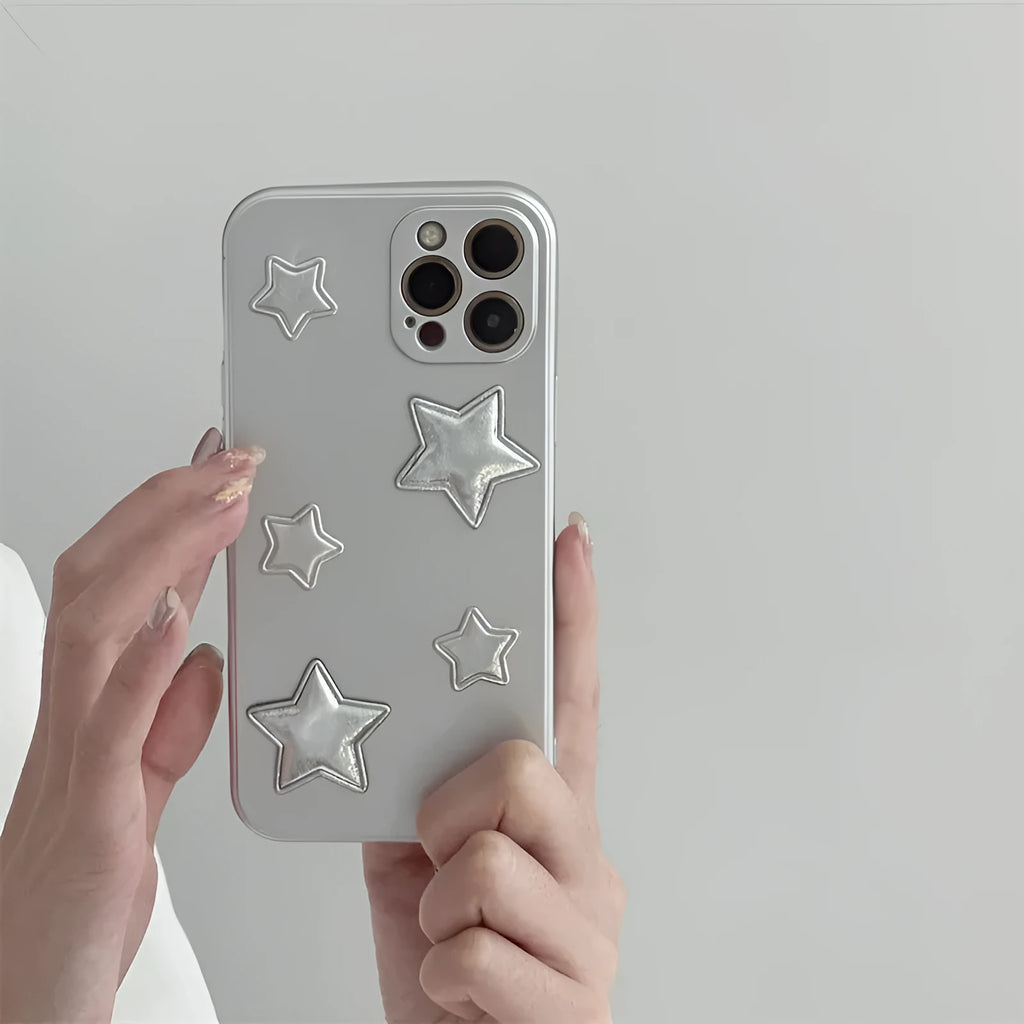 Silver electroplated silicone iPhone case with five-dimension XINGX design