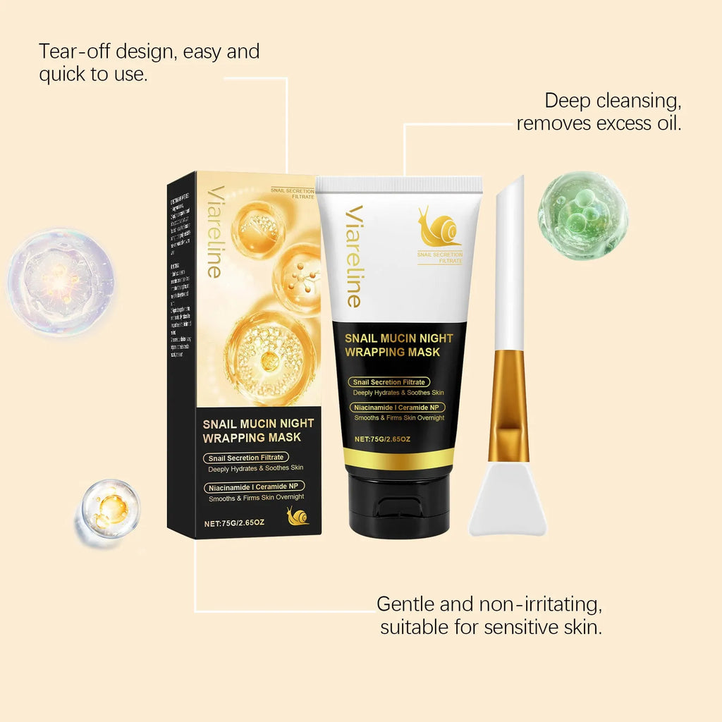 Turmeric Sleep Mask jar with application brush, 4.6x4.6x14.2cm set for overnight hydrating exfoliating treatment