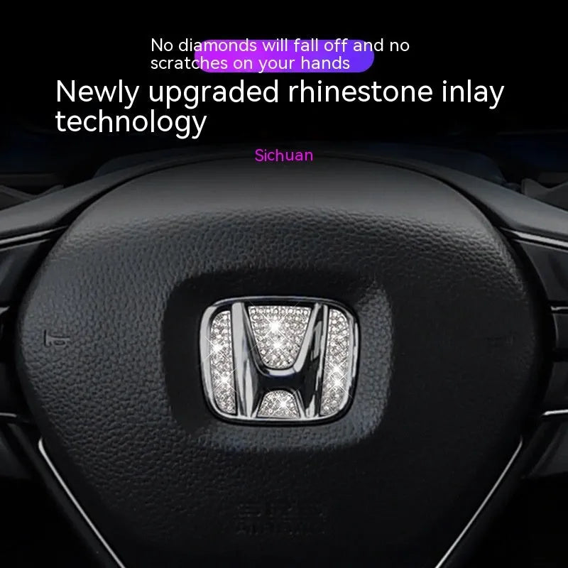 Zinc alloy diamond decorative sticker for Toyota car steering wheel