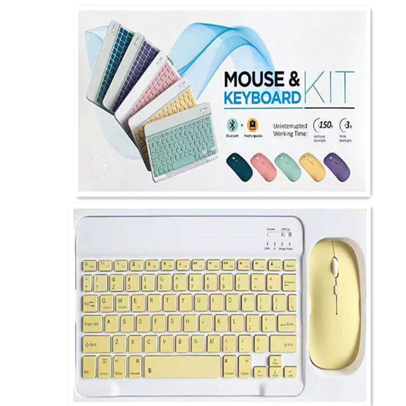 10-inch Bluetooth keyboard and mouse set in black colour with USB linker and battery