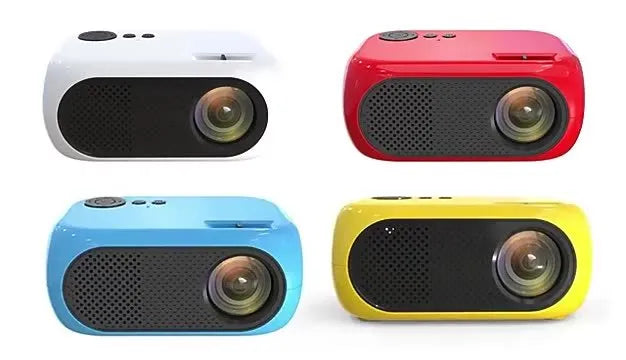 M24 micro mini projector in gold or white colour with 640x360P resolution and compact 190mm size