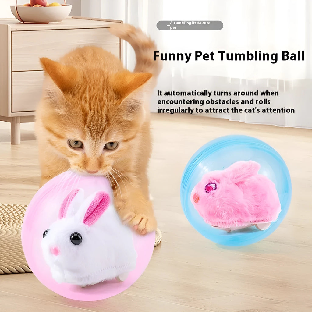 Universal hamster rolling ball toy with plush shell in beige hamster design