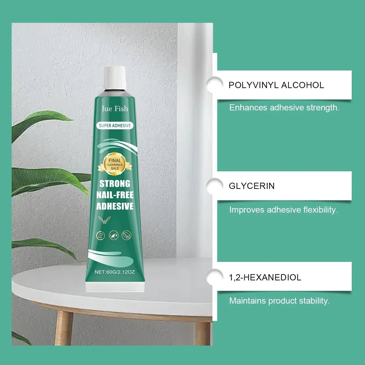 100g strong nail-free adhesive water-based PVA-217 glue for wall hanging and repair