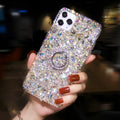 Luxury colour diamond acrylic phone case with bracket for Samsung Galaxy phones.