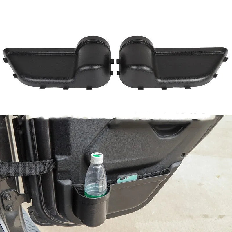 Black ABS plastic door storage box for Jeep Wrangler JK and JL models 2011-2020
