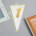 Triangle plastic packaging bag with tie wire closure in clear OPP material