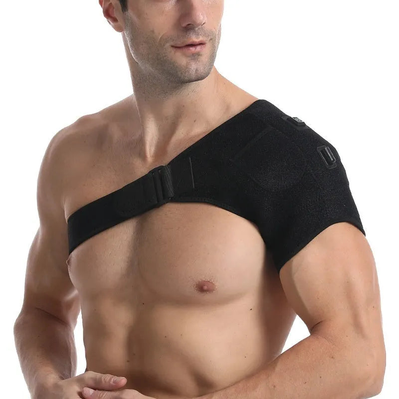 Electric heating USB shoulder pad showing padded design and USB connection for adjustable warmth