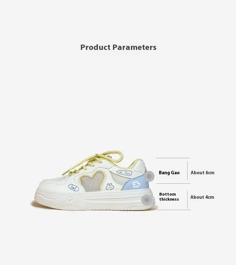 Summer mesh sneakers in Meow Rabbit Sea Salt Cheese colour with cross straps and rubber sole