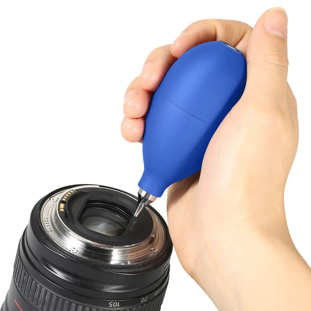 Blue rubber dust removal ball cleaning tool with 9.5cm length for camera and phone maintenance