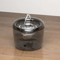Grey automatic pet water fountain with induction outlet and USB cable
