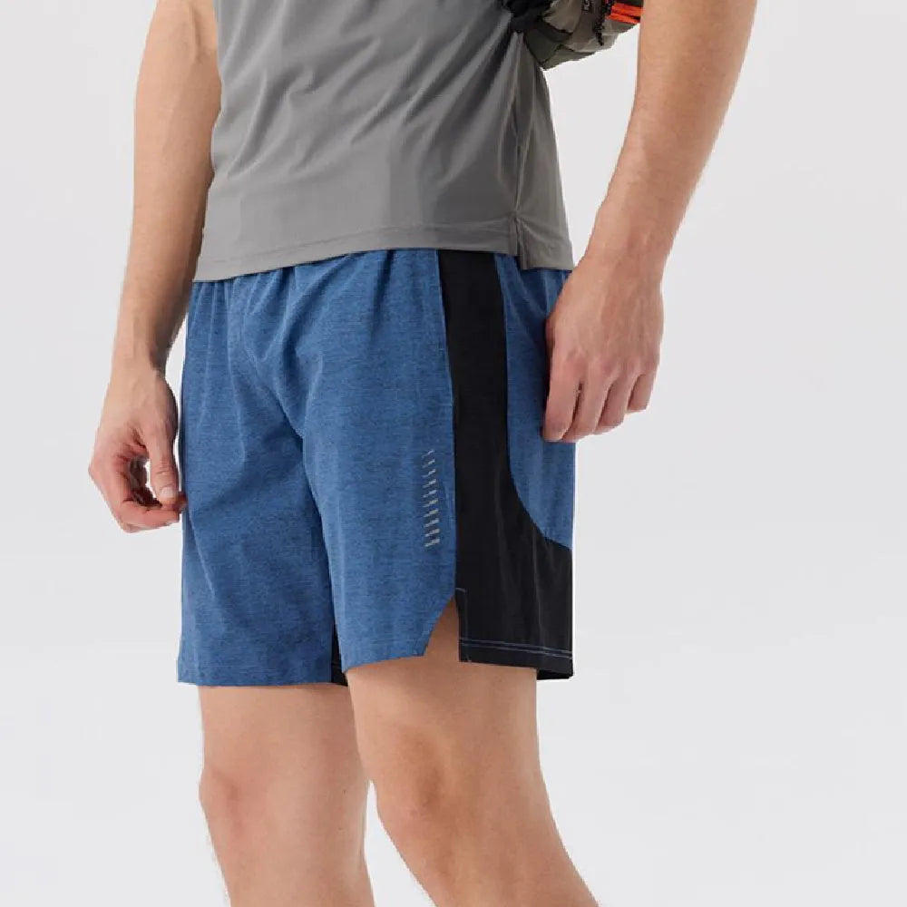 Men's forest green spandex shorts with mid-waist design and five-point construction for casual wear