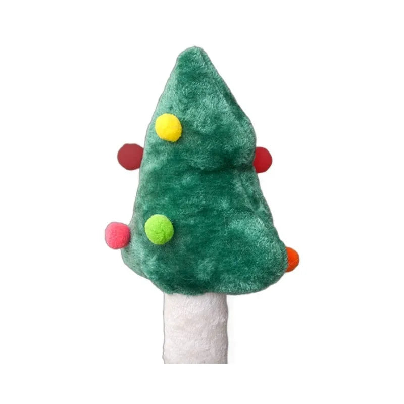 Density plate cat scratch post integrated with play toy in Christmas colour matching pattern