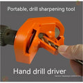Portable grinding drill tool set showing orange and black sander units with replacement grinding wheels