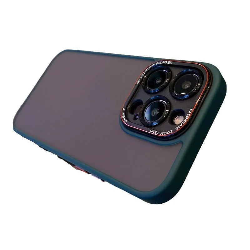 Frosted skin-feel lycra phone case for iPhone 15 series in black, dark purple, blue or green