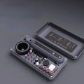Mini electric polishing cutting machine set with lithium battery showing 5-gear adjustment and 3.2mm clamping mechanism