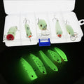 3D fluorescent simulation submerged luminous hard bait fishing gear five-piece set showing detailed scale patterns and luminous properties