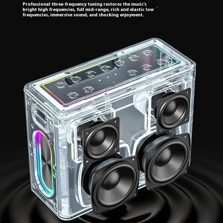 100W outdoor karaoke Bluetooth audio system with microphone, sound card, and lithium battery in black or silver