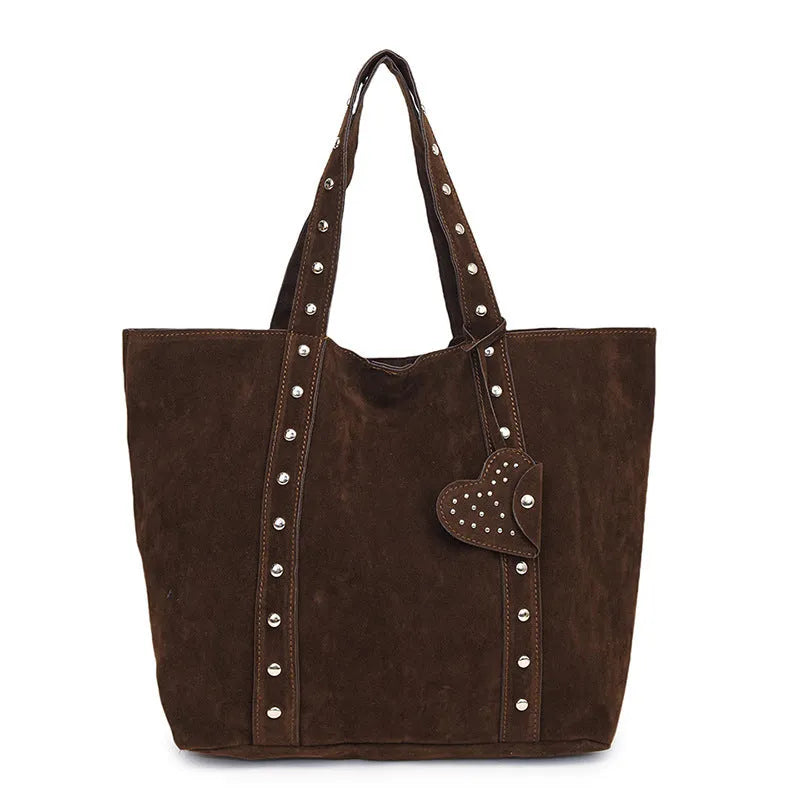 Women's PU leather tote bag with sandwich pocket design and double shoulder straps in four colour options
