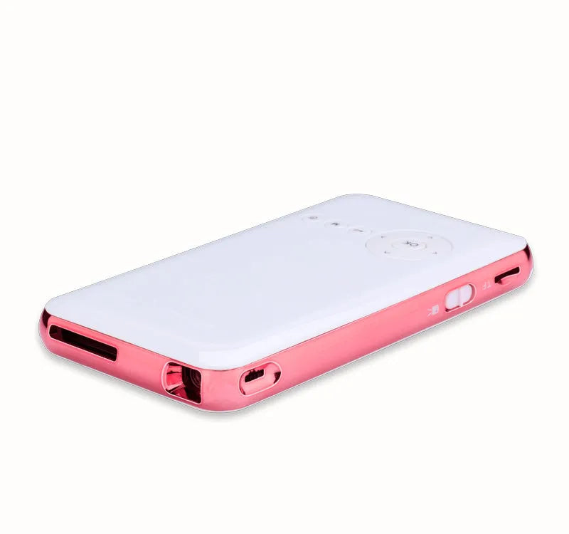 M6S white and rose gold miniature portable smart DLP Android projector with 32GB memory and 4200mAh battery