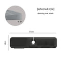 Silicone faucet pad with sloped design and two drains placed under kitchen sink faucet
