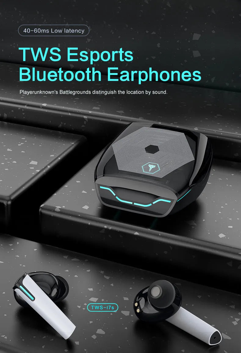 Wireless gaming Bluetooth headset, earplug type, Bluetooth 5.0, black white pink, 10-metre range
