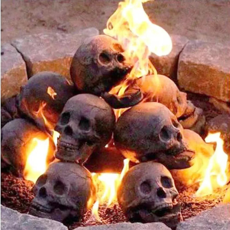 Skull BBQ resin Halloween ornament, American style, 10 x 7 x 8 cm, single decoration