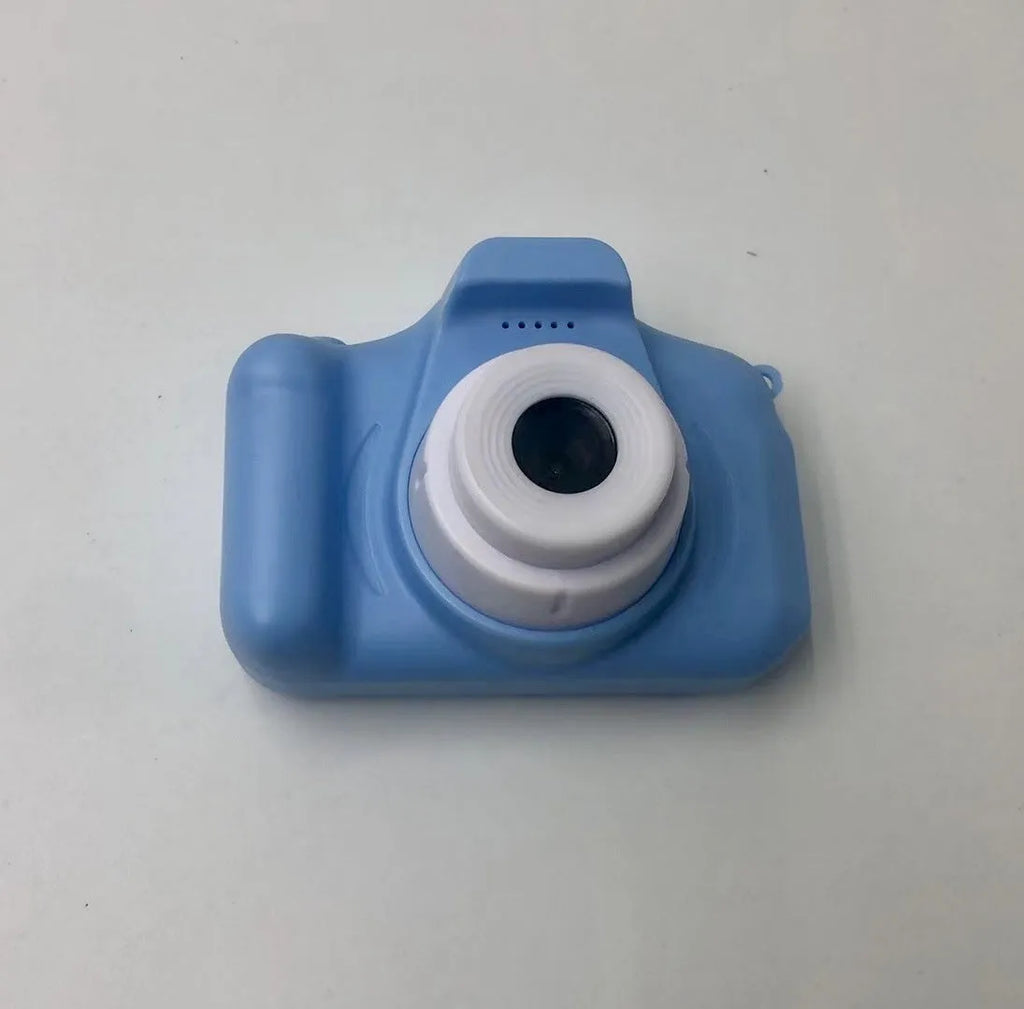 Children's portable digital camera toy with games, photo stickers, videos and photos, charger and packing box, blue green or pink