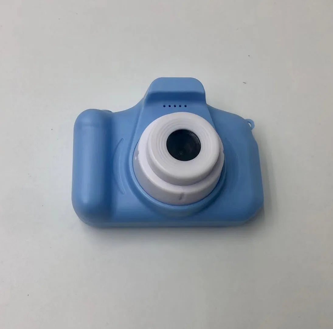 Children's portable digital camera toy with games, photo stickers, videos and photos, charger and packing box, blue green or pink