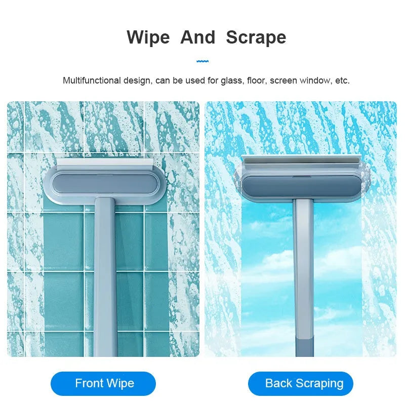 Multifunctional hair removal brush with flannel head and extension handle for cleaning pet hair, lint, and window screens.