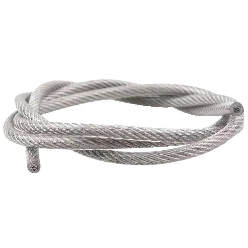 304 stainless steel anti-theft wire net showing double twist structure and coated rope design