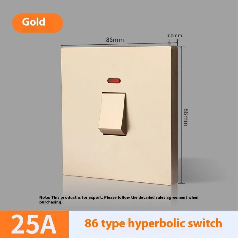 25A 45A 3P high-current plastic switch with light panel for curved rack installations in gold, grey, or white colour