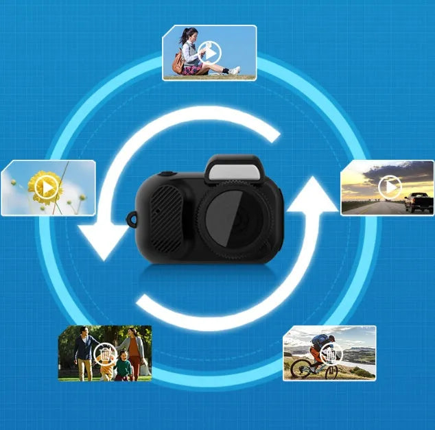 Black Y3000 HD outdoor sports camera with 0.96-inch display screen showing recording interface