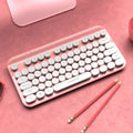 Mini 2.4G punk wireless keyboard, 75 keys, 30x15.5x3.5cm, white pink blue, USB receiver, Y60