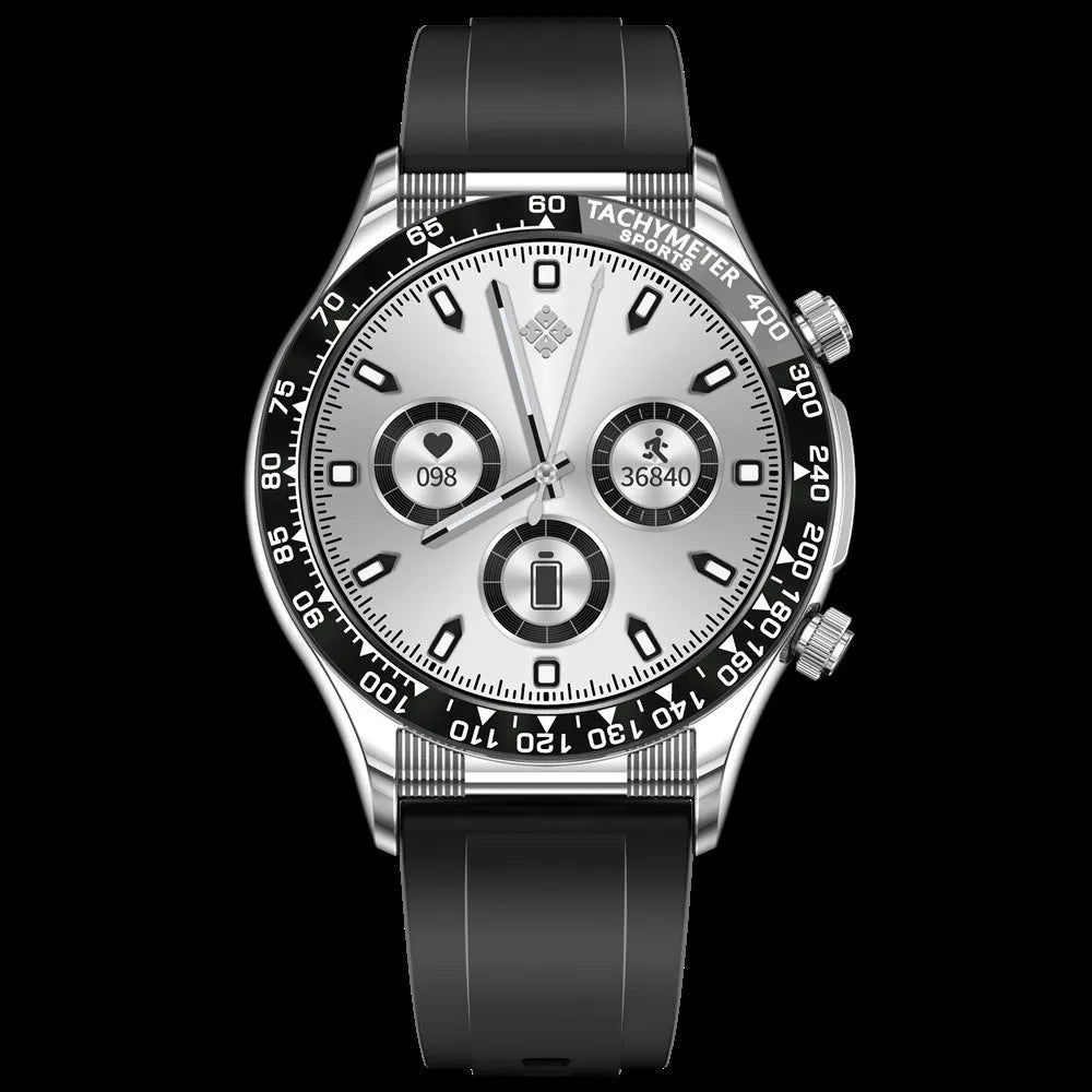 Men's business smart watch with Bluetooth calling and health monitoring functions on wrist