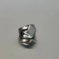 Smooth plain titanium steel ring in sizes 7 to 11, shown in square, oval, round and curved style options.