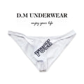 Low-waist women's briefs with triangle silhouette and letter print in polyester fabric