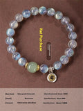 Women's bracelet with 8mm moonstone bead and electroplated Thousand-Hand Kwan-yin mouse charm.