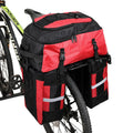 Rhinoceros brand 70-litre capacity bicycle rear frame storage bag in blue, mounted on a bike for touring.