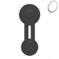 Silver aluminium alloy magnetic phone holder for Tesla with 180-degree flip mechanism beside suspension screen